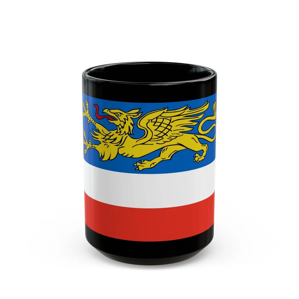 Flag of Rostock 2 Germany - Black Coffee Mug-15oz-Go Mug Yourself