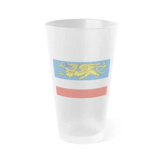 Flag of Rostock 2 Germany - Frosted Pint Glass 16oz 16oz Frosted - Go Mug Yourself