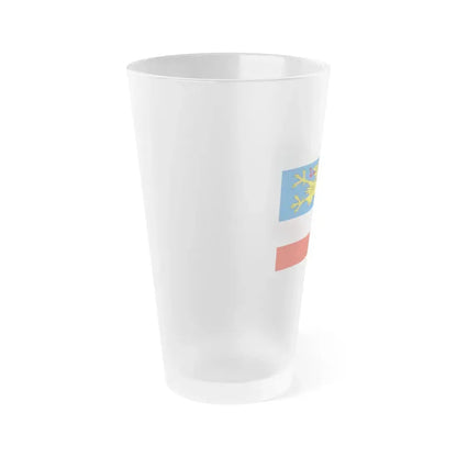 Flag of Rostock 2 Germany - Frosted Pint Glass 16oz - Go Mug Yourself