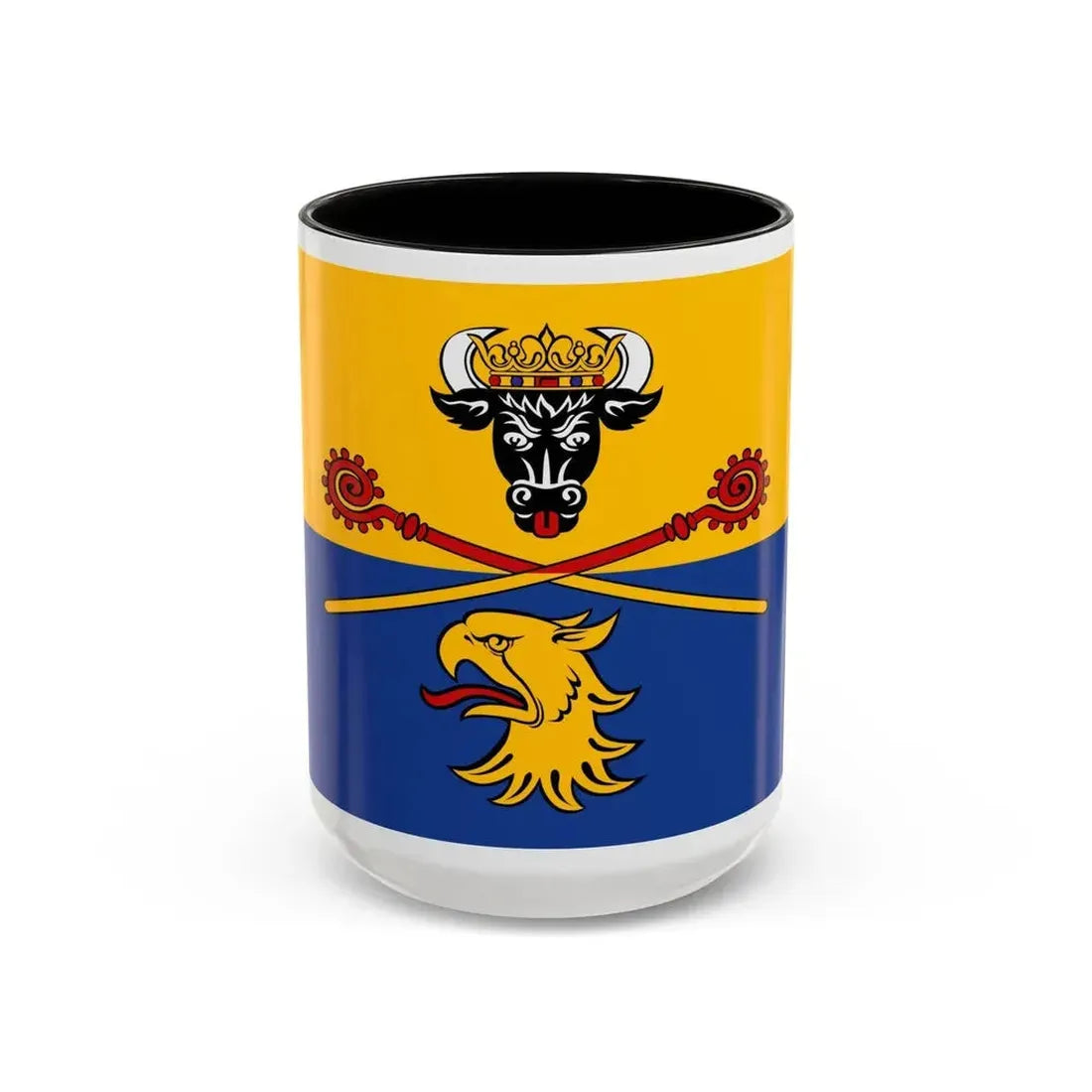 Flag of Rostock Germany - Accent Coffee Mug 15oz Black - Go Mug Yourself