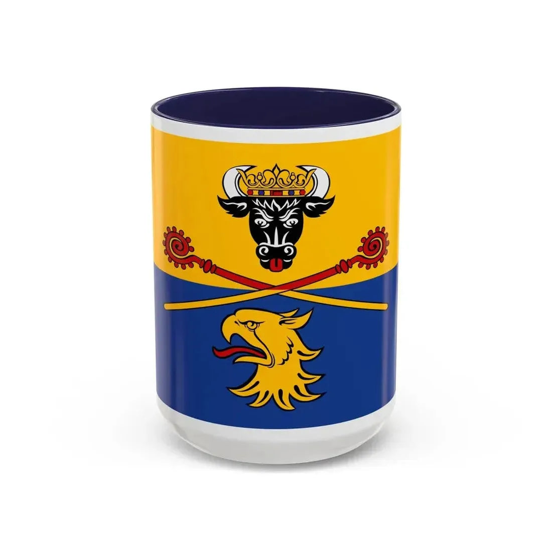Flag of Rostock Germany - Accent Coffee Mug 15oz Navy - Go Mug Yourself