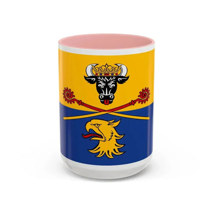 Flag of Rostock Germany - Accent Coffee Mug 15oz Pink - Go Mug Yourself