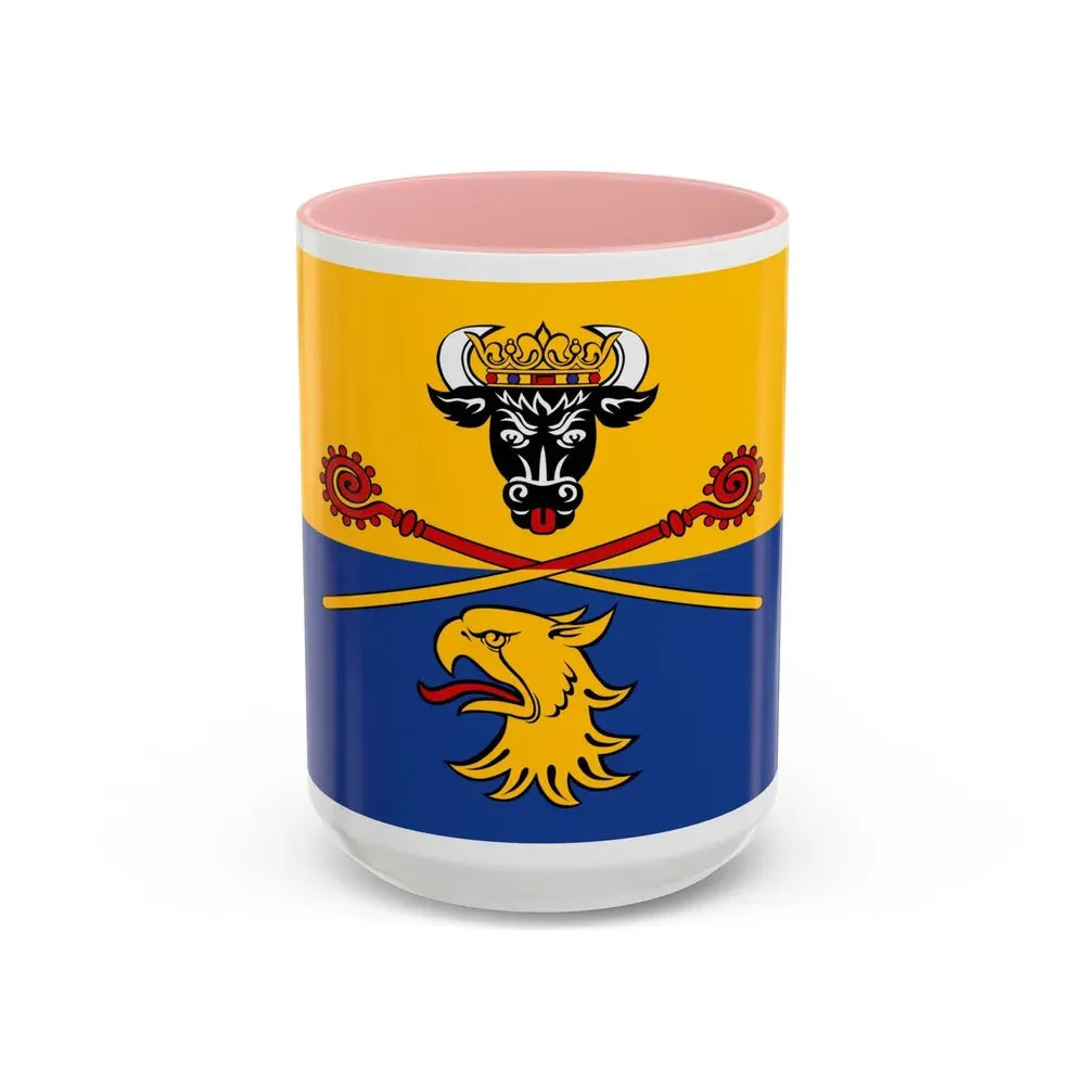 Flag of Rostock Germany - Accent Coffee Mug 15oz Pink - Go Mug Yourself
