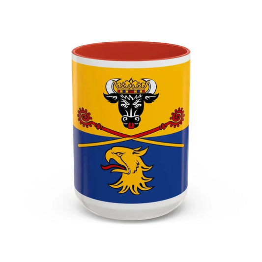 Flag of Rostock Germany - Accent Coffee Mug 15oz Red - Go Mug Yourself
