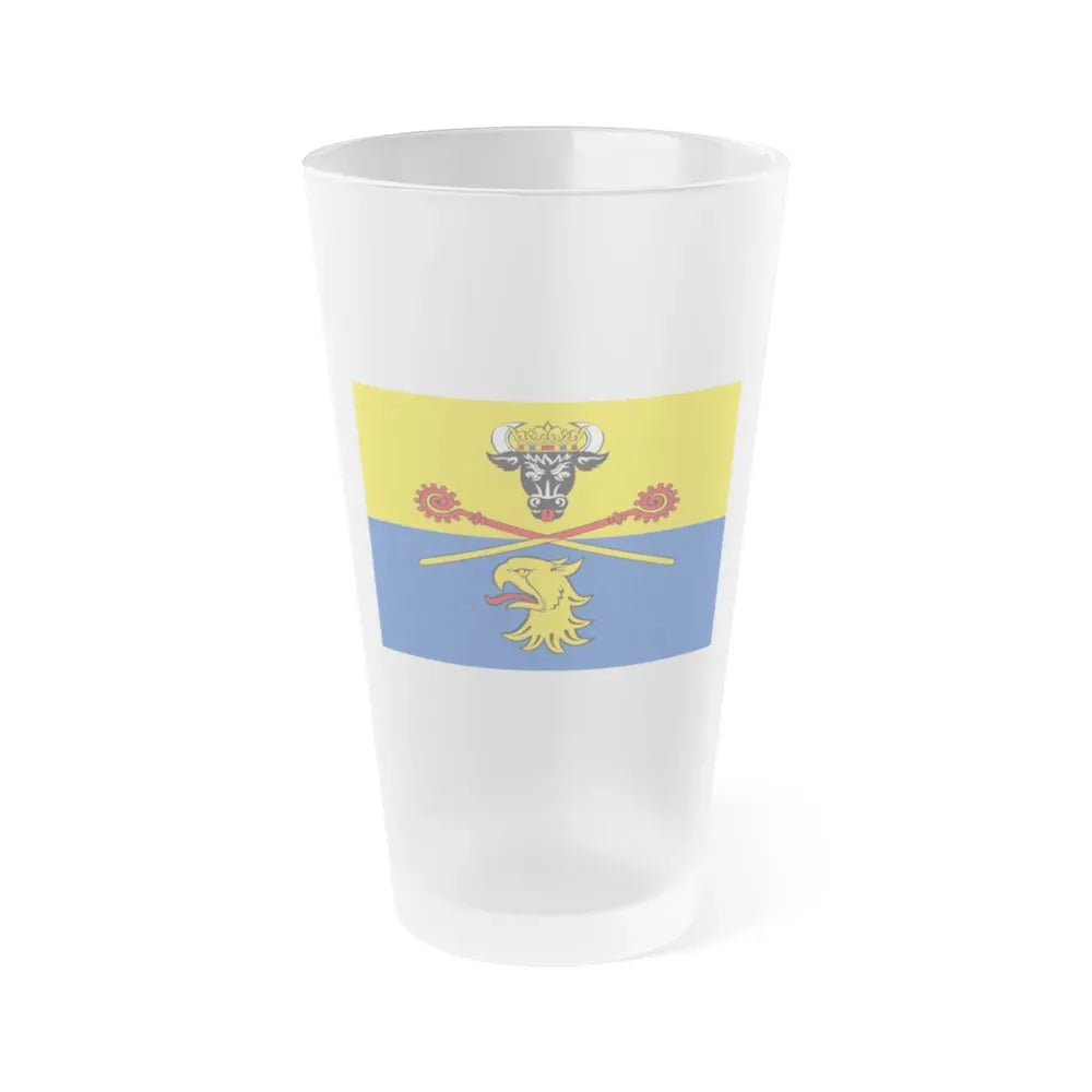 Flag of Rostock Germany - Frosted Pint Glass 16oz 16oz Frosted - Go Mug Yourself