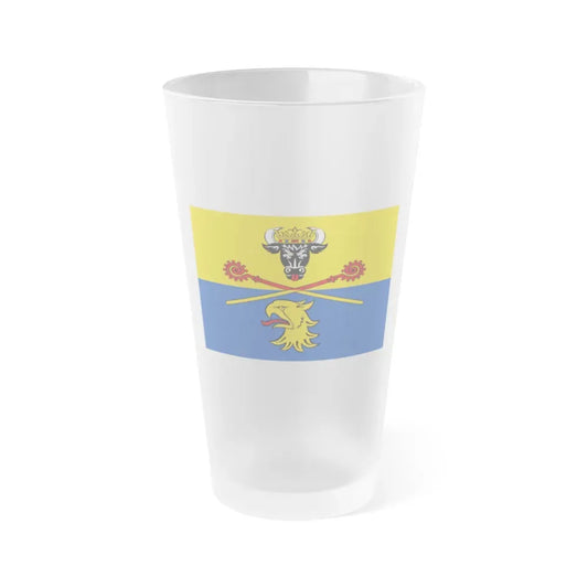 Flag of Rostock Germany - Frosted Pint Glass 16oz 16oz Frosted - Go Mug Yourself