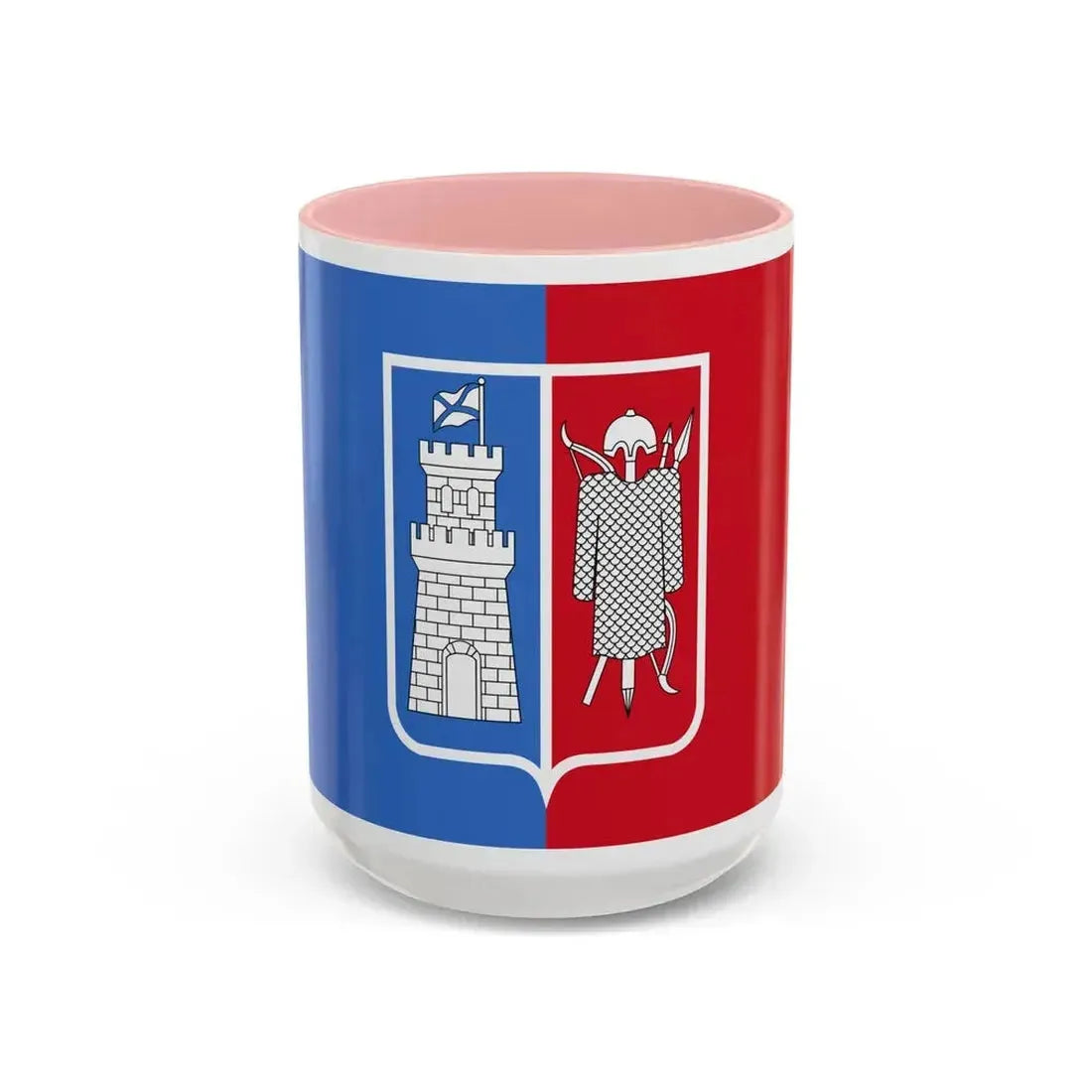 Flag of Rostov na Donu Russia - Accent Coffee Mug 15oz Pink - Go Mug Yourself