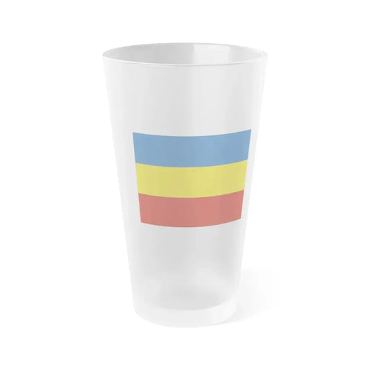 Flag of Rostov Oblast Russia - Frosted Pint Glass 16oz 16oz Frosted - Go Mug Yourself
