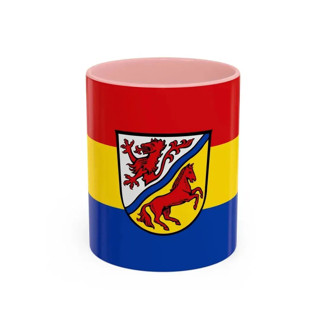 Flag of Rottal Inn Germany - Accent Coffee Mug 11oz Pink - Go Mug Yourself
