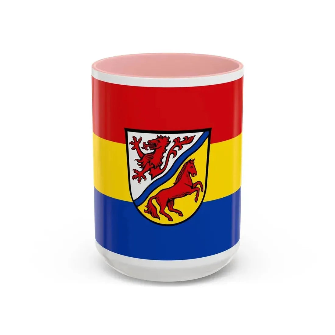 Flag of Rottal Inn Germany - Accent Coffee Mug 15oz Pink - Go Mug Yourself