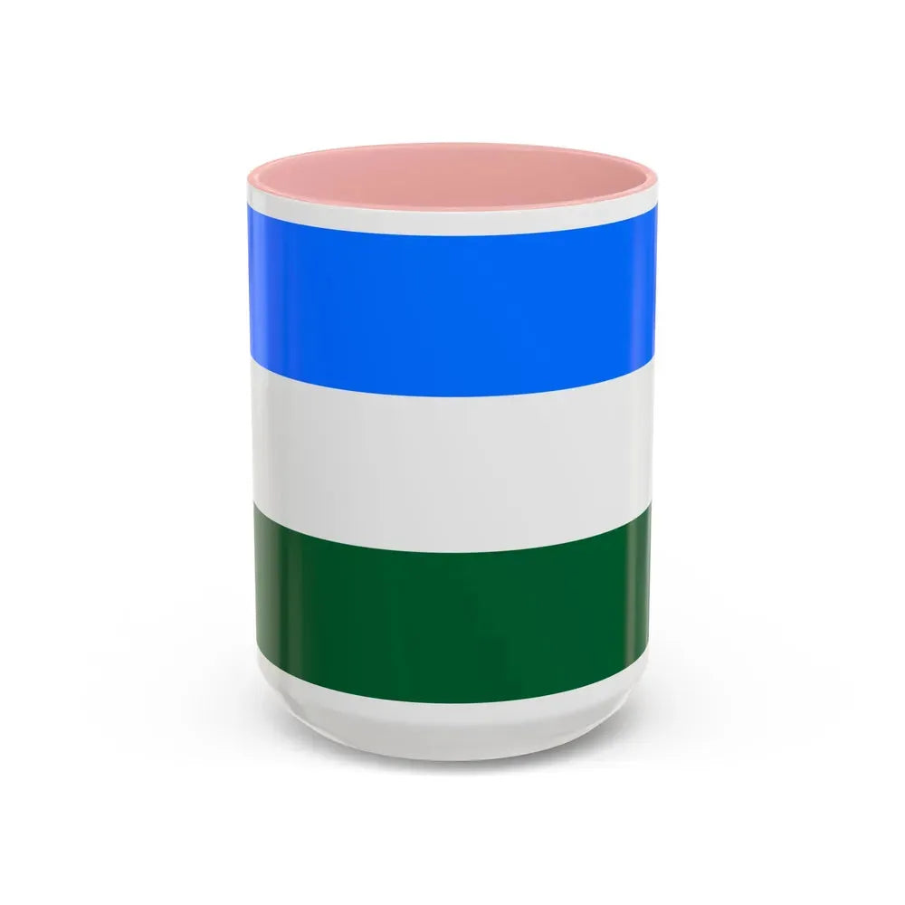 Flag of Rovigo Italy - Accent Coffee Mug 15oz Pink - Go Mug Yourself