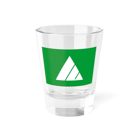 Flag of Rubeshibe Hokkaido 1964-2006 (Japan) Shot Glass 1.5oz 1.5oz - Go Mug Yourself