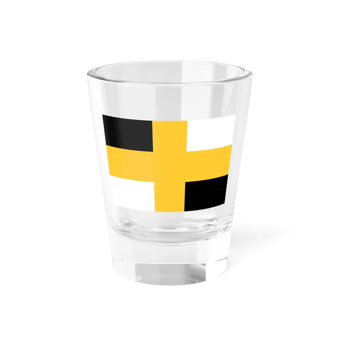 Flag of Russia 1668-1693 black-yellow-white (Russia) Shot Glass 1.5oz 1.5oz - Go Mug Yourself