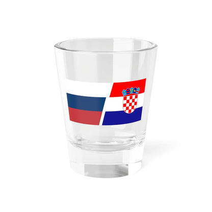 Flag of Russia and Croatia (Croatia) Shot Glass 1.5oz 1.5oz - Go Mug Yourself