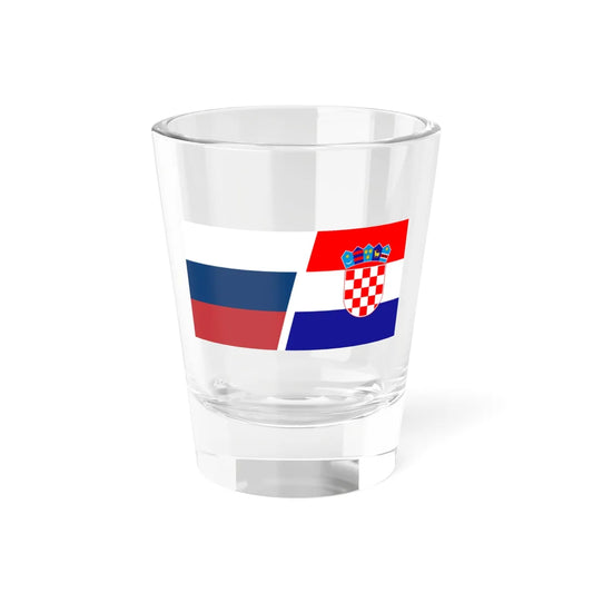 Flag of Russia and Croatia (Croatia) Shot Glass 1.5oz 1.5oz - Go Mug Yourself