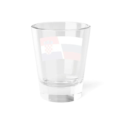 Flag of Russia and Croatia (Croatia) Shot Glass 1.5oz - Go Mug Yourself
