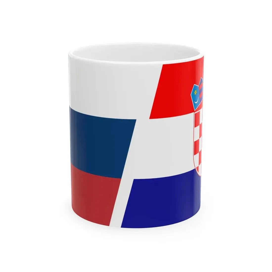 Flag of Russia and Croatia (Croatia) White Coffee Mug 11oz - Go Mug Yourself