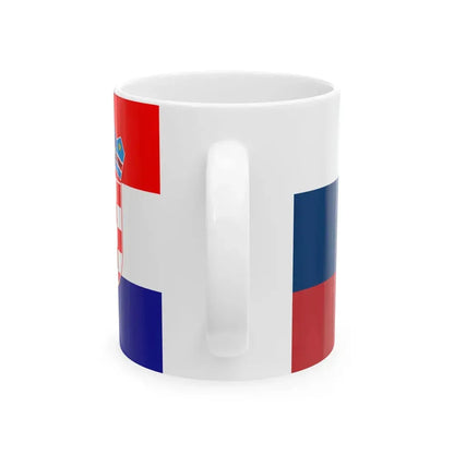 Flag of Russia and Croatia (Croatia) White Coffee Mug - Go Mug Yourself
