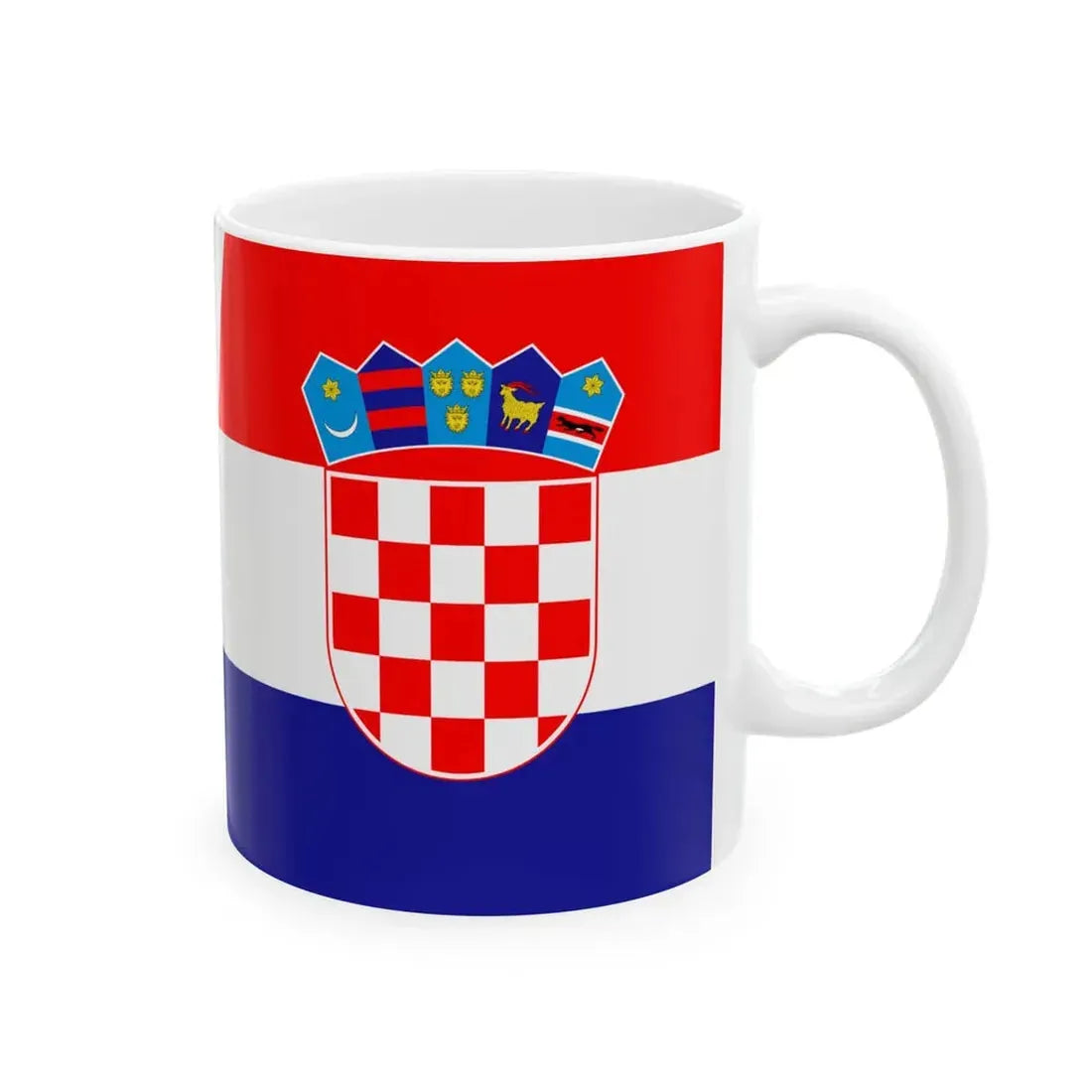 Flag of Russia and Croatia (Croatia) White Coffee Mug - Go Mug Yourself