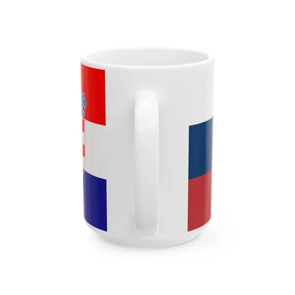 Flag of Russia and Croatia (Croatia) White Coffee Mug - Go Mug Yourself