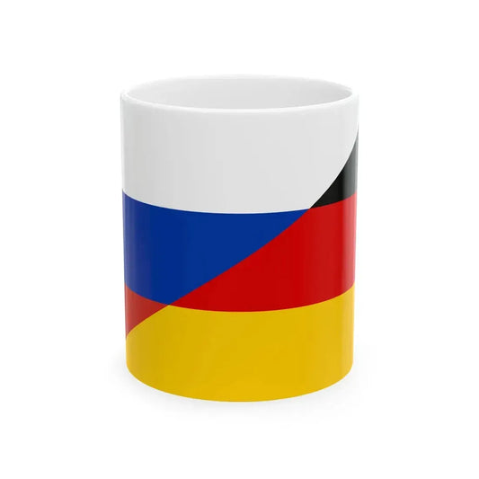 Flag of Russia and Germany (Germany) White Coffee Mug 11oz - Go Mug Yourself