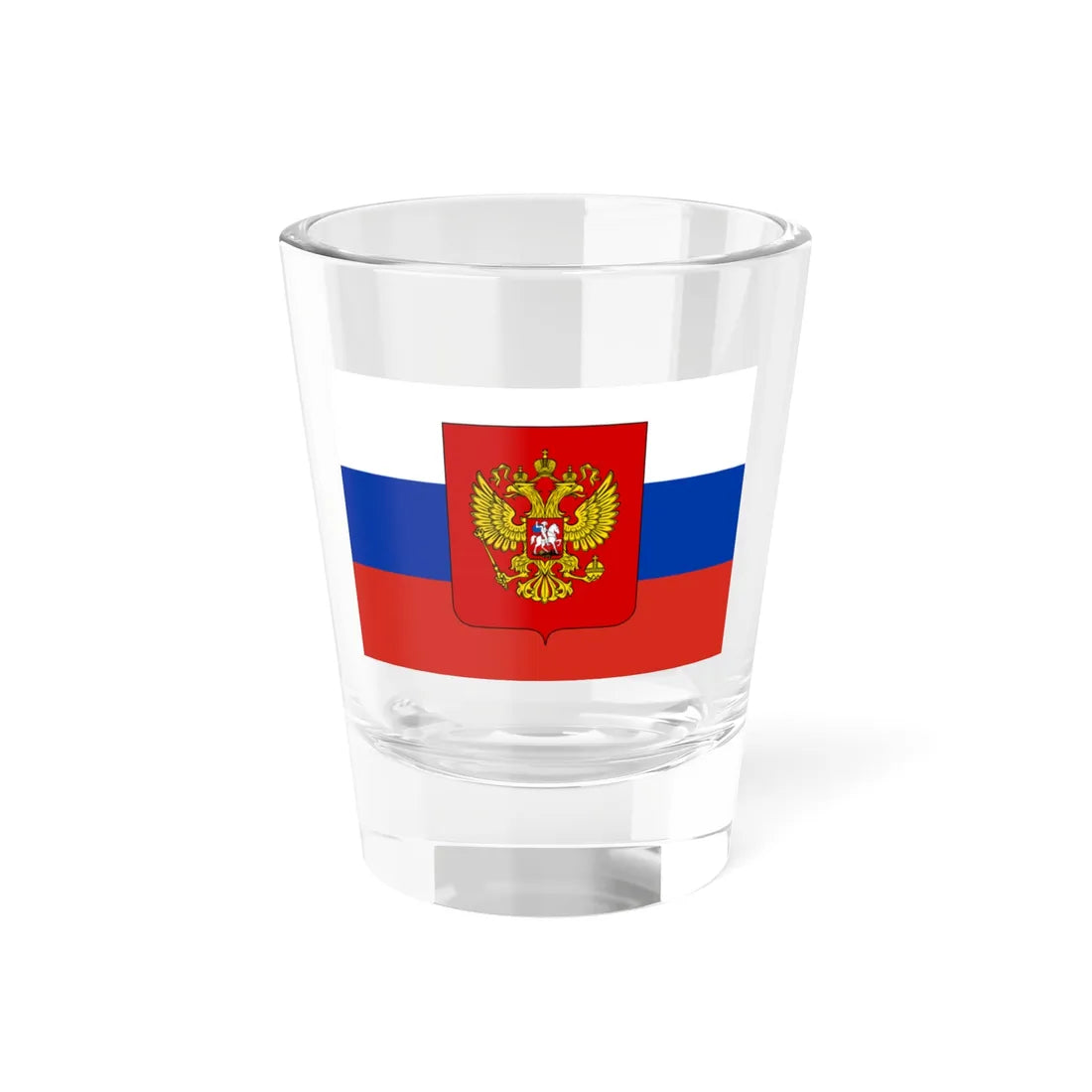 Flag of Russia with coat of arms (Russia) Shot Glass 1.5oz 1.5oz - Go Mug Yourself