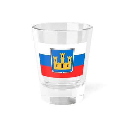 Flag of Russia with Golden Castle Shield (Russia) Shot Glass 1.5oz 1.5oz - Go Mug Yourself