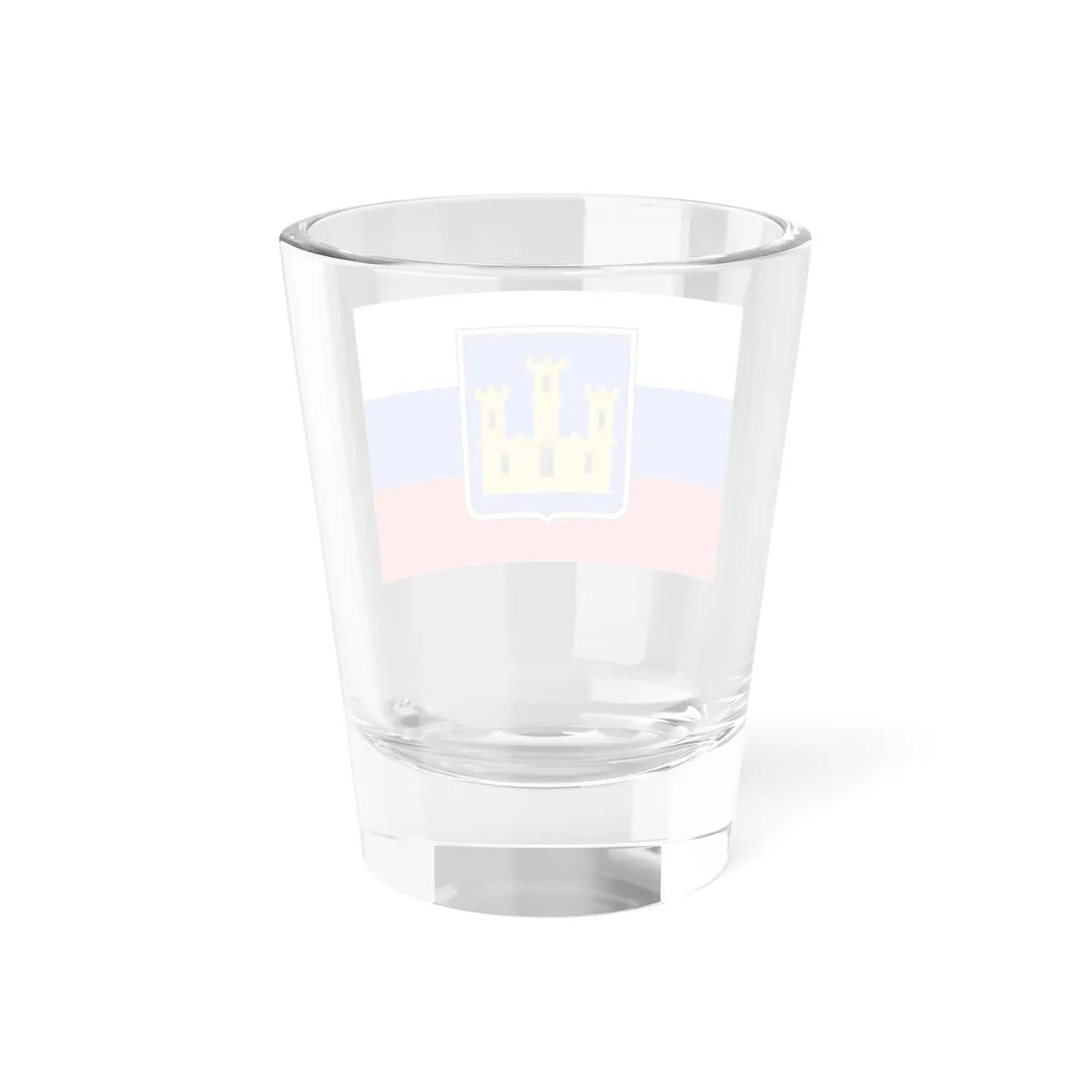 Flag of Russia with Golden Castle Shield (Russia) Shot Glass 1.5oz - Go Mug Yourself