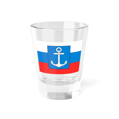 Flag of Russia with Novgorod Republic Anchor Shield (Russia) Shot Glass 1.5oz 1.5oz - Go Mug Yourself