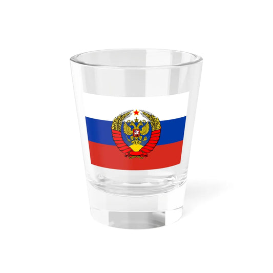 Flag of Russia with Soviet Eagle crest (Russia) Shot Glass 1.5oz 1.5oz - Go Mug Yourself
