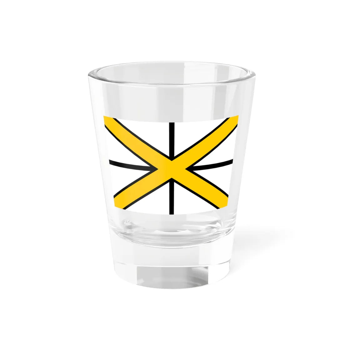 Flag of Russian Naval Infantry black-yellow-white (Russia) Shot Glass 1.5oz 1.5oz - Go Mug Yourself
