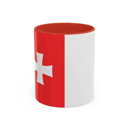 Flag of Rustavi Georgia - Accent Coffee Mug 11oz Red - Go Mug Yourself