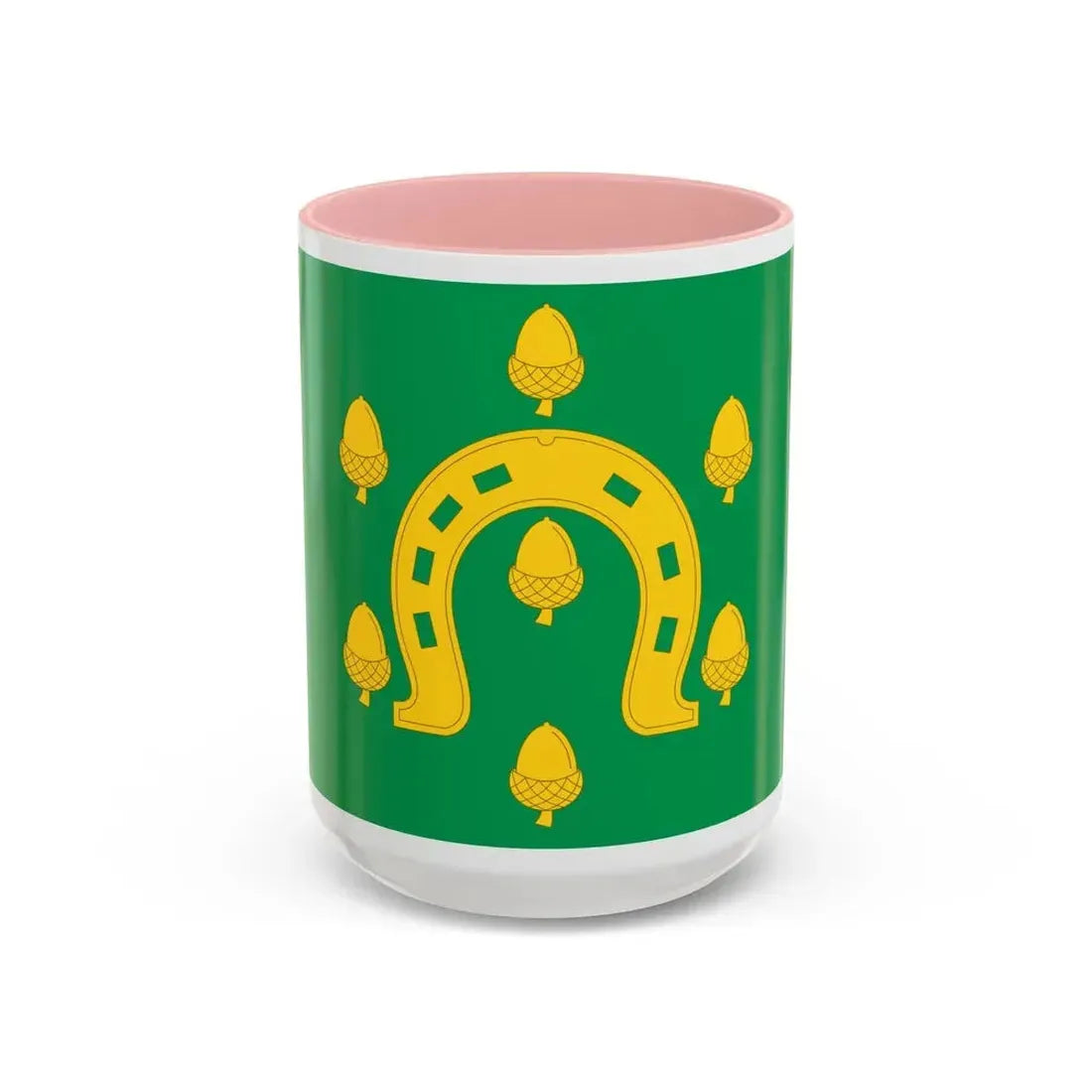 Flag of Rutland County UK - Accent Coffee Mug 15oz Pink - Go Mug Yourself