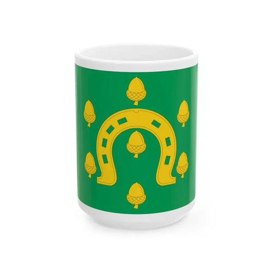 Flag of Rutland County UK - White Coffee Mug 15oz - Go Mug Yourself