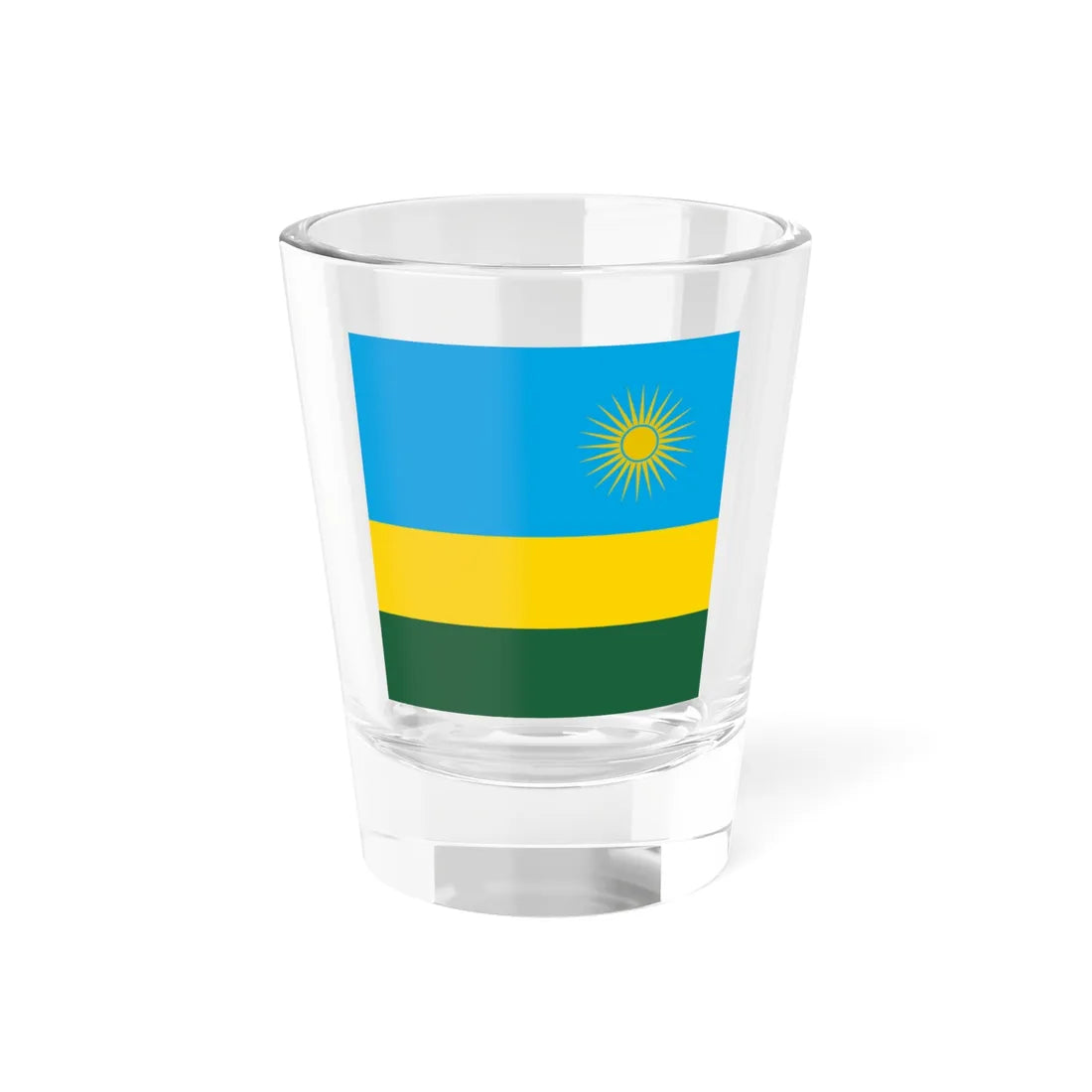 Flag of Rwanda 1-1 (Rwanda) Shot Glass 1.5oz 1.5oz - Go Mug Yourself