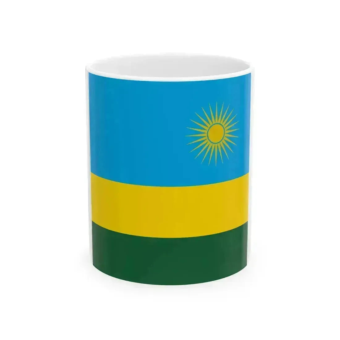 Flag of Rwanda 1-1 (Rwanda) White Coffee Mug 11oz - Go Mug Yourself