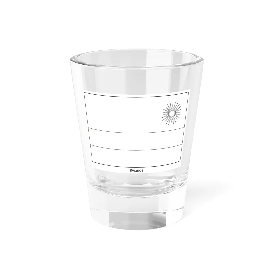 Flag of Rwanda colouring page (Rwanda) Shot Glass 1.5oz 1.5oz - Go Mug Yourself