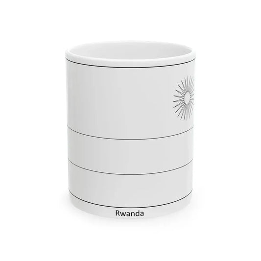 Flag of Rwanda colouring page (Rwanda) White Coffee Mug 11oz - Go Mug Yourself