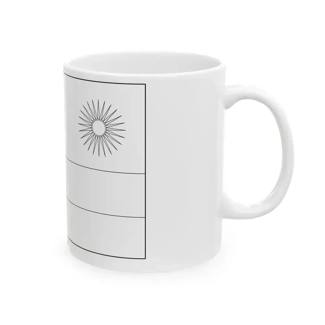 Flag of Rwanda colouring page (Rwanda) White Coffee Mug - Go Mug Yourself
