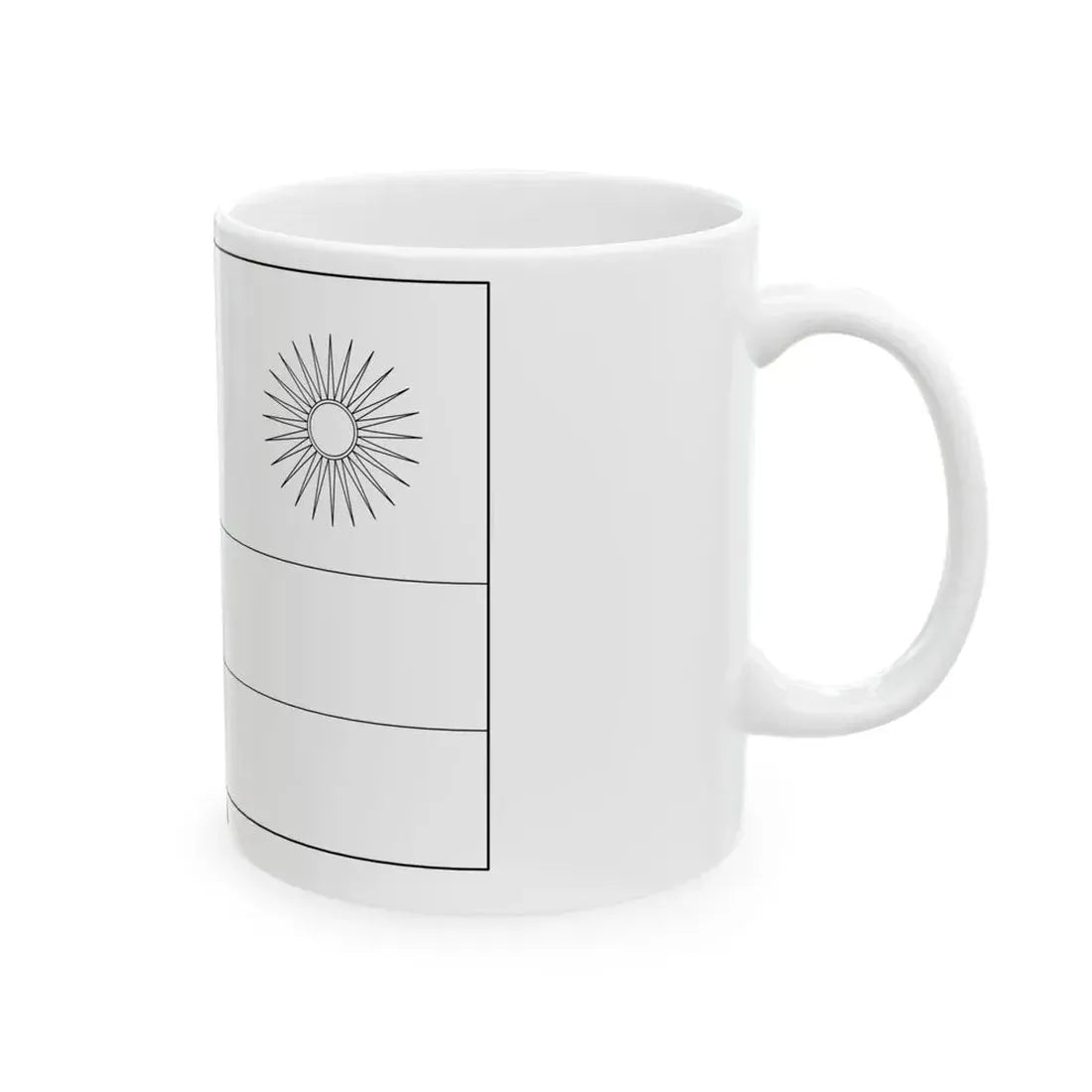 Flag of Rwanda colouring page (Rwanda) White Coffee Mug - Go Mug Yourself