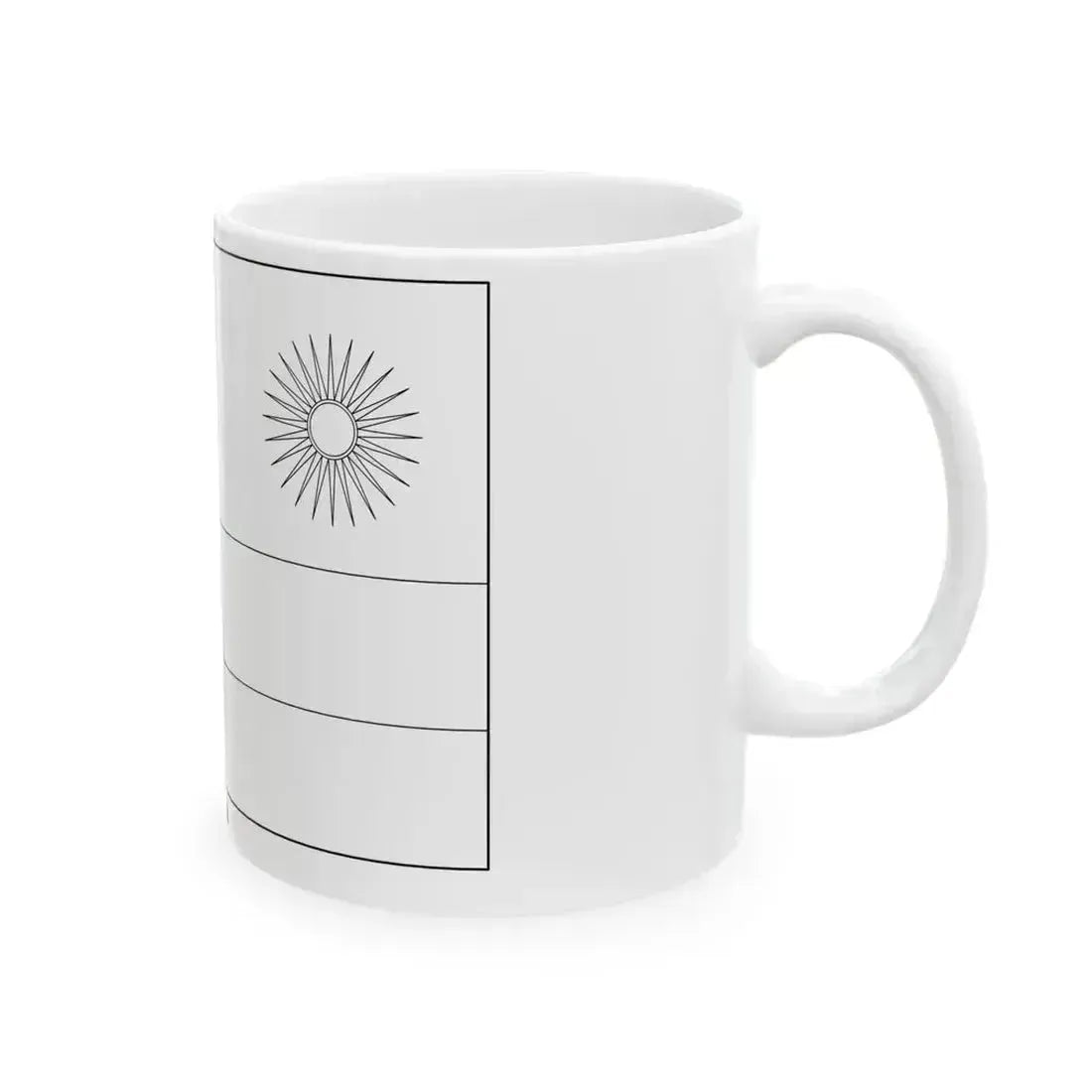 Flag of Rwanda colouring page (Rwanda) White Coffee Mug - Go Mug Yourself