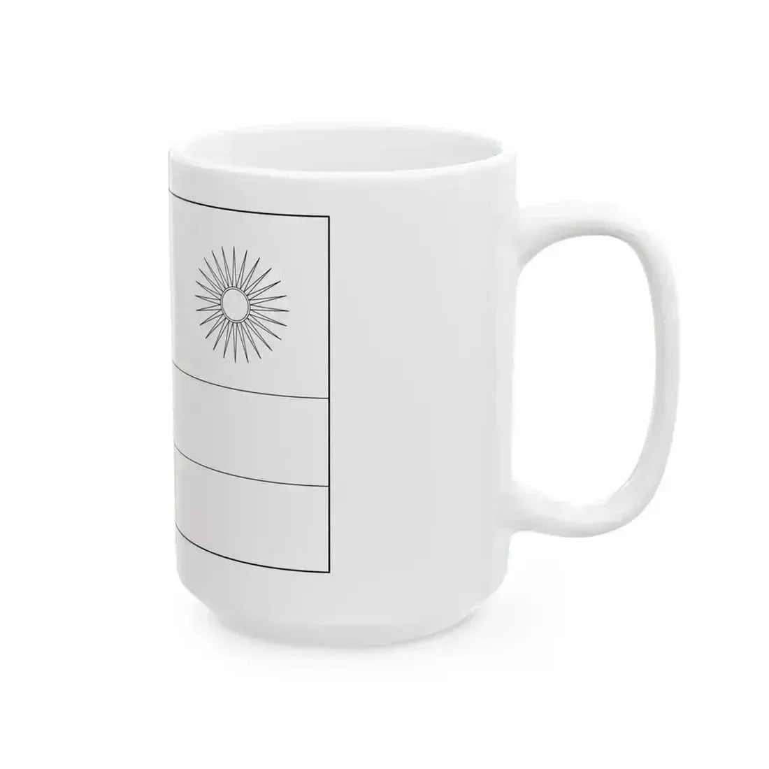 Flag of Rwanda colouring page (Rwanda) White Coffee Mug - Go Mug Yourself