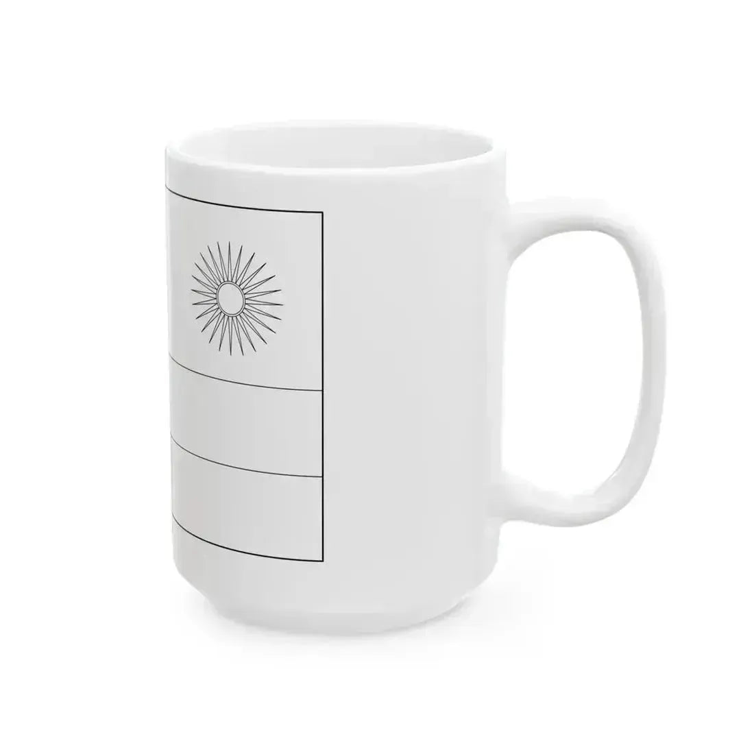 Flag of Rwanda colouring page (Rwanda) White Coffee Mug - Go Mug Yourself