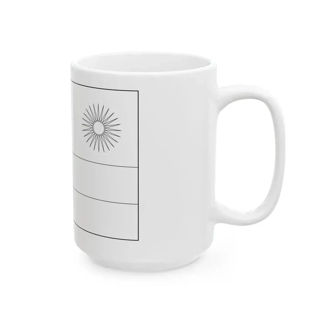Flag of Rwanda colouring page (Rwanda) White Coffee Mug - Go Mug Yourself