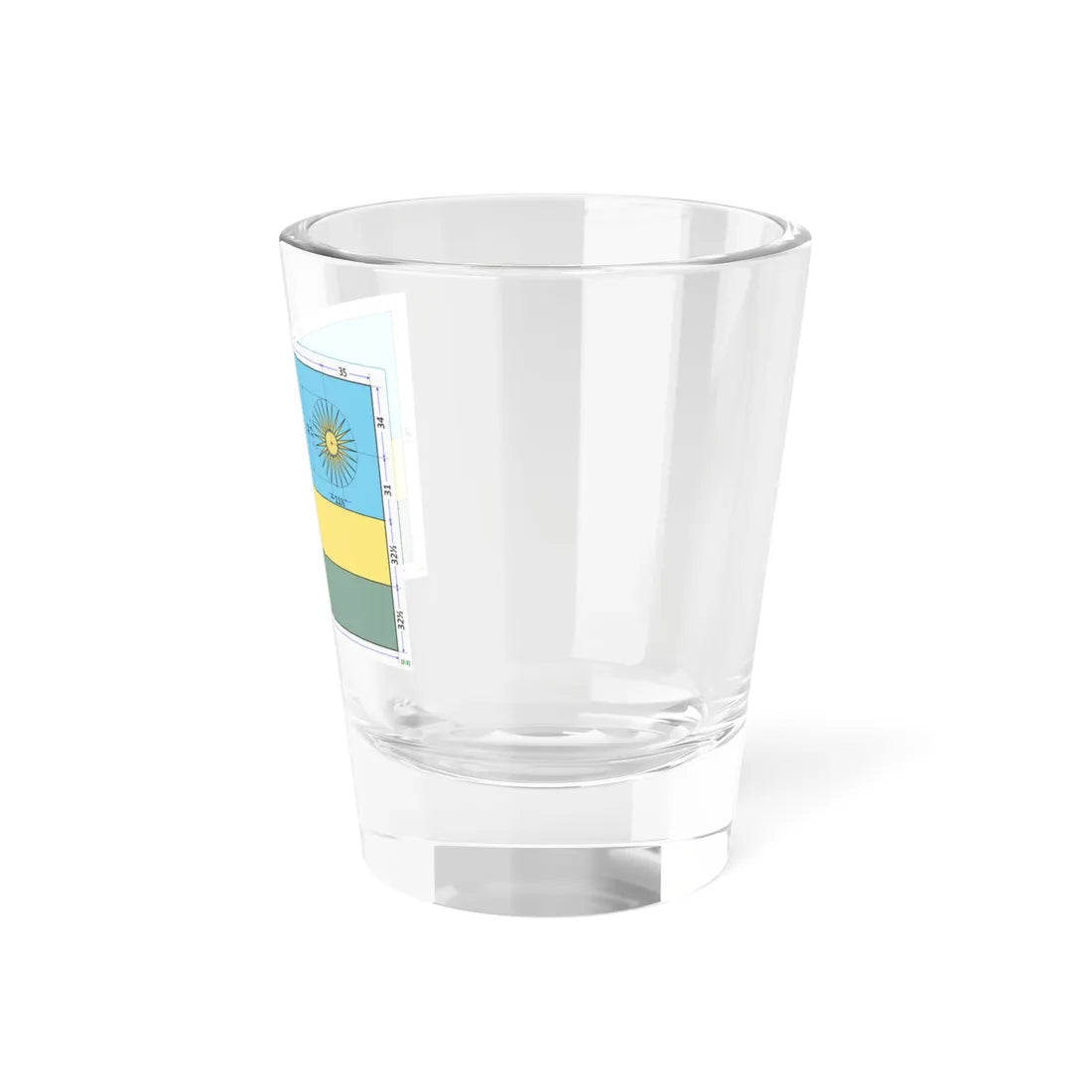 Flag of Rwanda construction sheet (Rwanda) Shot Glass 1.5oz - Go Mug Yourself