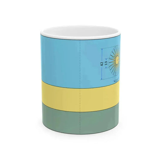 Flag of Rwanda construction sheet (Rwanda) White Coffee Mug 11oz - Go Mug Yourself