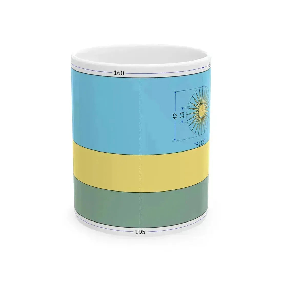 Flag of Rwanda construction sheet (Rwanda) White Coffee Mug 11oz - Go Mug Yourself
