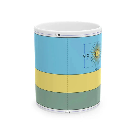 Flag of Rwanda construction sheet (Rwanda) White Coffee Mug 11oz - Go Mug Yourself