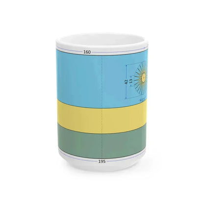 Flag of Rwanda construction sheet (Rwanda) White Coffee Mug 15oz - Go Mug Yourself