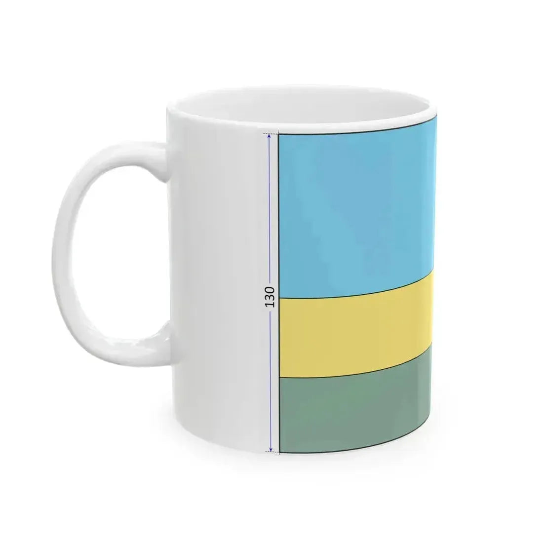 Flag of Rwanda construction sheet (Rwanda) White Coffee Mug - Go Mug Yourself